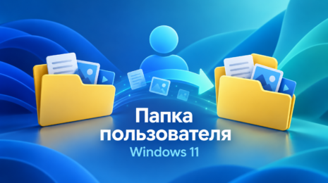 Редакционная иллюстрация: перенос файлов между папками профилей Windows 11