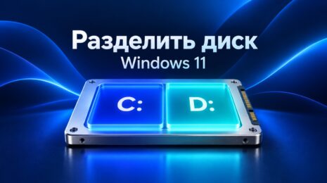Редакционная иллюстрация одного SSD с разделами C: и D: