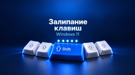 Редакционная иллюстрация: клавиша Shift и залипание клавиш в Windows 11