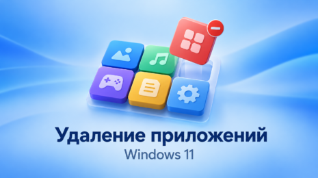 Редакционная иллюстрация: удаление приложений в Windows 11